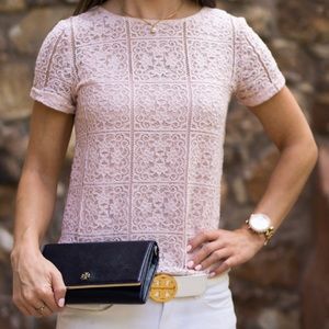 Ann Taylor Pink Lace Top. Size XXSP.
